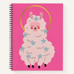 Niedliches Pink Alpaca Notebook Notizblock