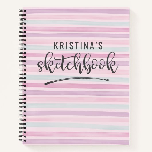 Niedliches Pink-Aquarell-Handbuch Notizblock (Vorderseite)