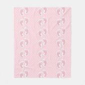 Niedliches Pink Baby Girl Footprints Muster Fleecedecke (Vorderseite)
