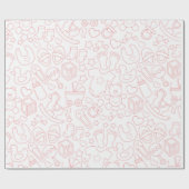 Niedliches Pink Baby Item Muster Geschenkpapier (Flach)