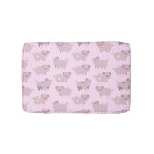 Niedliches Pink Baby Pantoletten Muster & Dots Badematte (Vorderseite)