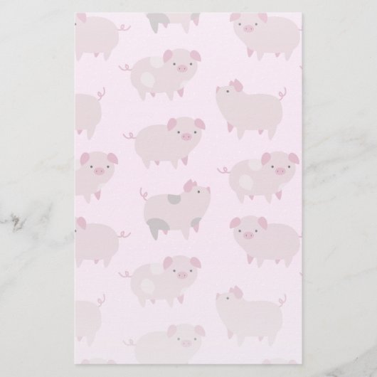 Niedliches Pink Baby Pantoletten Muster & Dots Briefpapier (Vorderseite)