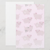 Niedliches Pink Baby Pantoletten Muster & Dots Briefpapier (Vorne/Hinten)
