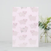 Niedliches Pink Baby Pantoletten Muster & Dots Briefpapier (Stehend Vorderseite)