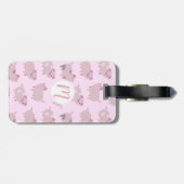 Niedliches Pink Baby Pantoletten Muster & Dots Gepäckanhänger (Rückseite horizontal)