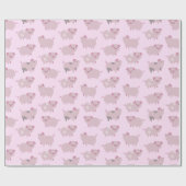 Niedliches Pink Baby Pantoletten Muster & Dots Geschenkpapier (Flach)