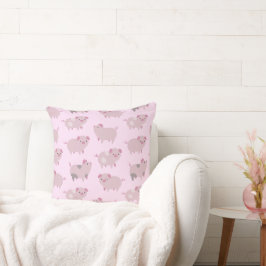 Niedliches Pink Baby Pantoletten Muster & Dots Kissen