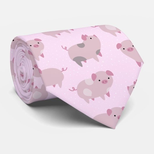 Niedliches Pink Baby Pantoletten Muster & Dots Krawatte (Gerollt)