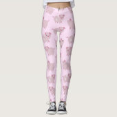 Niedliches Pink Baby Pantoletten Muster & Dots Leggings (Vorderseite)