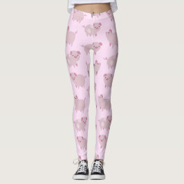Niedliches Pink Baby Pantoletten Muster & Dots Leggings