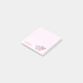 Niedliches Pink Baby Pantoletten Muster & Dots Post-it Klebezettel (angewinkelt)
