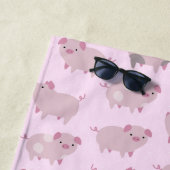 Niedliches Pink Baby Pantoletten Muster & Dots Strandtuch (Beispiel)