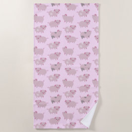 Niedliches Pink Baby Pantoletten Muster & Dots Strandtuch