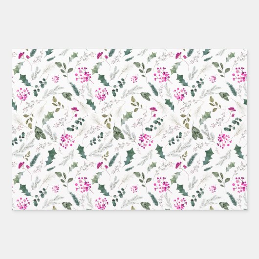 Niedliches Pink Berries-Geschenk Geschenkpapier Set (Vorderseite)