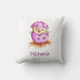 Niedliches Pink Bird Girl Kinderzimmer Kissen