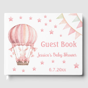 Niedliches Pink Blush Bunny Baby Shooting Gästebuc Gästebuch