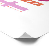 Niedliches Pink-Blütenhandschrift mit Typografie-Z Poster (Ecke)