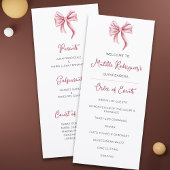 Niedliches Pink Bow Quinceñera Celebration Program