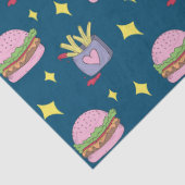 Niedliches Pink Burger and Fries Pattern Tissue Pa Seidenpapier (Detail)