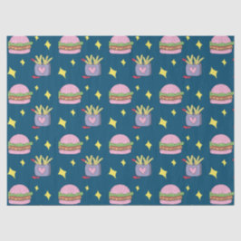 Niedliches Pink Burger and Fries Pattern Tissue Pa Seidenpapier