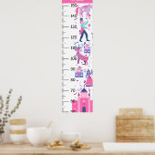 Niedliches Pink Castle Growth Chart Poster (Küche)