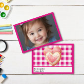 Niedliches Pink Cookie Foto Klassenzimmer Valentin Mitteilungskarte