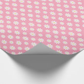 Niedliches Pink Daisies Blumenmuster Geschenkpapier (Ecke)