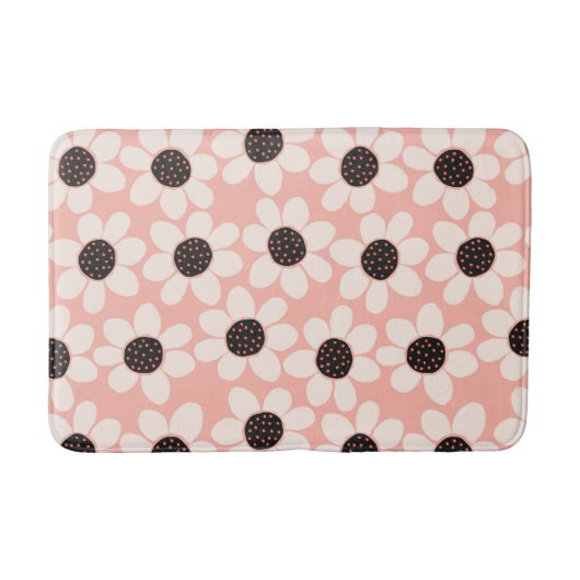 Niedliches Pink Daisy Blume Muster Badematte (Vorderseite)
