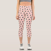 Niedliches Pink Daisy Blume Muster Capri Leggings (Vorderseite)