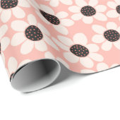 Niedliches Pink Daisy Blume Muster Geschenkpapier (Rolleneckpunkt)