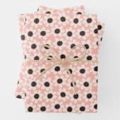 Niedliches Pink Daisy Blume Muster Geschenkpapier Set (Beispiel)