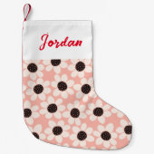 Niedliches Pink Daisy Blume Muster Kleiner Weihnachtsstrumpf (Vorderseite)
