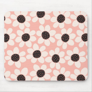 Niedliches Pink Daisy Blume Muster Mousepad