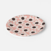 Niedliches Pink Daisy Blume Muster Pappteller (Schrägansicht)