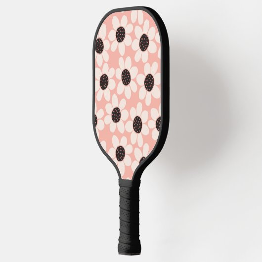 Niedliches Pink Daisy Blume Muster Pickleball Schläger (Links)
