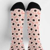 Niedliches Pink Daisy Blume Muster Socken (Oben)