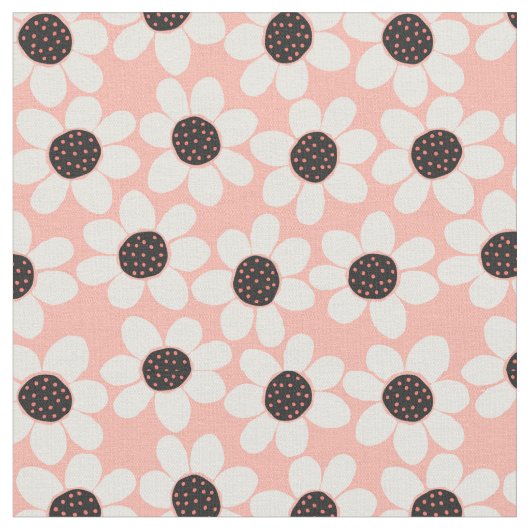 Niedliches Pink Daisy Blume Muster Stoff (Nahaufnahme)
