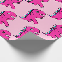 Niedliches Pink-Dinosaurier-Wrapping-Papier