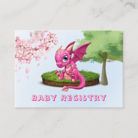 Niedliches Pink Dragon Baby Visitenkarte (Vorderseite)