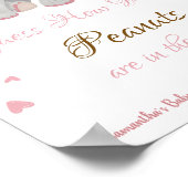 Niedliches Pink Elephant Girl Baby Duschzeichen Poster (Ecke)