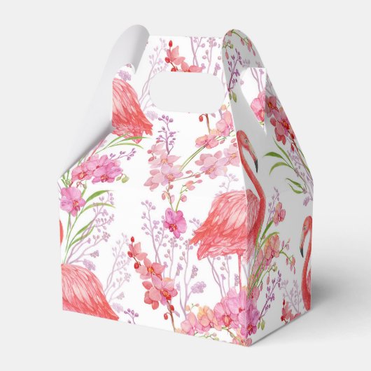 Niedliches Pink Flamingo Muster Strand Party Box Geschenkschachtel (Rückseite)