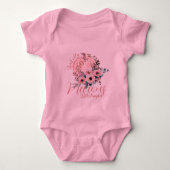Niedliches Pink Floral Pumpkin Herbstmädchen Baby Strampler (Vorderseite)