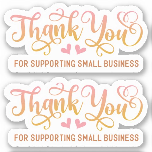 Niedliches Pink für kleine Unternehmen Vielen Dank Aufkleber (Vorderseite)