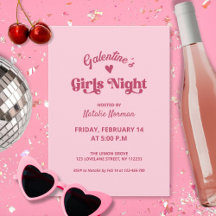Niedliches Pink Galentine's Girls Night Party
