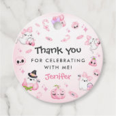 Niedliches Pink Ghost Halloween 1. Geburtstag Geschenkanhänger (Vorderseite)