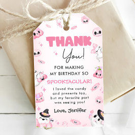 Niedliches Pink Ghost Halloween 1. Geburtstag Geschenkanhänger