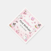 Niedliches Pink Ghost Halloween 1. Geburtstag Serviette (Ecke)