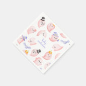 Niedliches Pink Ghost & Little Pumpkin Baby Dusche Serviette (Ecke)