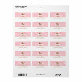 Niedliches Pink Gingham Muster und Babytragen Adressaufkleber (Vorne)