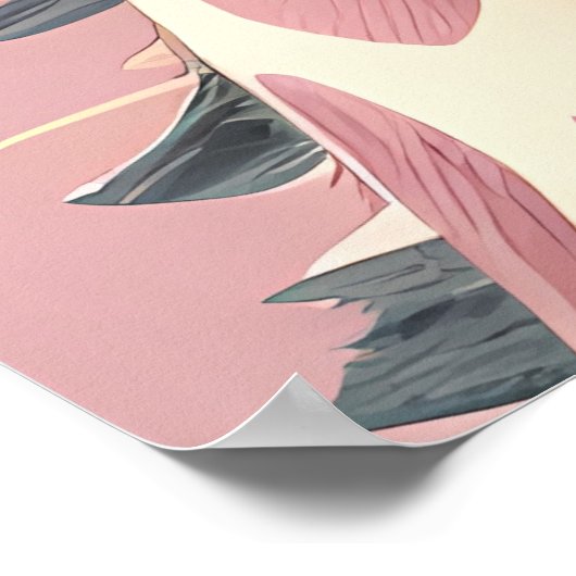 Niedliches Pink Giraffe Poster (Ecke)